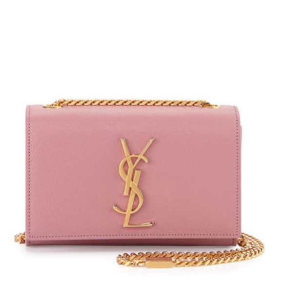 Saint Laurent Handbags - YSL Saint Laurent KATE SMALL Grain de Poudre Shoulder/Crossbody BABY PINK BLUSH